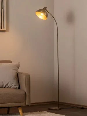 Stojací lampa Varzan, zlatá, kov, výška 162 cm, E27 Sezónní Sleva