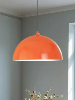 Závěsné světlo Kure, oranžové, kov, Ø 60 cm, E27 Značkový