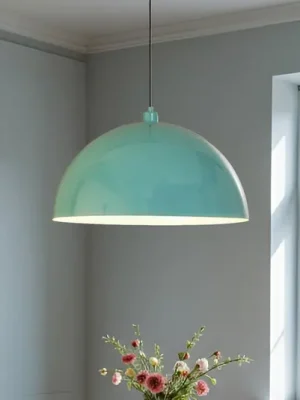 Rychlé Dodání Závěsné světlo Kure, tyrkysové, kov, Ø 60 cm, E27