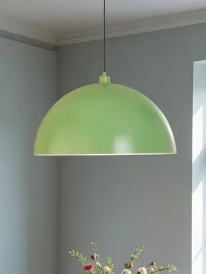 Závěsné světlo Kure, mátově zelené, kov, Ø 60 cm, E27 Časově Omezené
