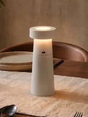 Cenově Výhodný Lucande LED solnička Salt, světle šedá, akumulátor, IP44