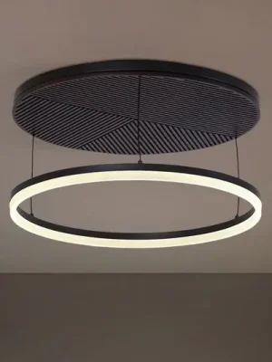 Speciální Cena Lucande LED stropní svítidlo Orven, černá/dřevo, Ø50cm, stmívatelné