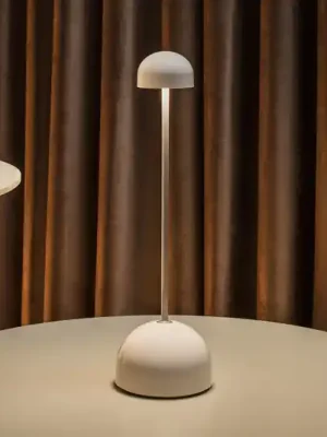 MARSET LED stolní lampa na baterie Sips, bílá/stříbrná, 31 cm, ocel Vrácení Zdarma