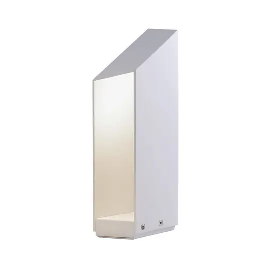 MARSET LED stojací lampa Domus, výška 37 cm, bílá, hliník Výprodej