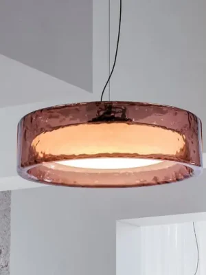 MARSET LED závěsné světlo Ringo, Ø 70 cm, růžové, TRIAC plast Levný
