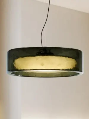 MARSET LED závěsné světlo Ringo, Ø 70 cm, zelená, TRIAC plast Sleva