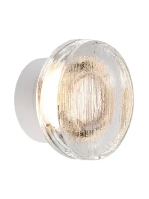 MARSET LED venkovní nástěnné svítidlo Roc, Ø 17 cm, bílá/průsvitná Víkendová Akce