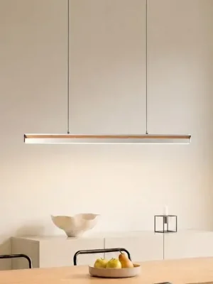 Oblíbený Lucande LED závěsné světlo Lutana, růžové zlato/barva dřeva, 101 cm