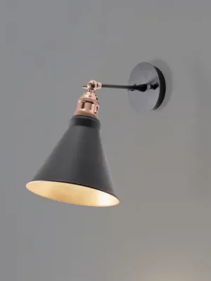Nástěnné světlo Berceste, černé/zlaté, kov, výška 29 cm Originální