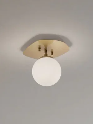 Odeslání Ihned Stropní světlo Well, zlatá, sklo, Ø 20 cm, E14