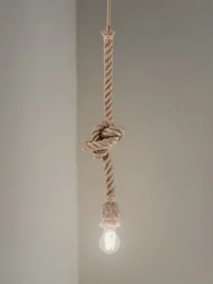 Must-Have Závěsné světlo AYD, béžové, lano, výška 70 cm, E27, ruční výroba