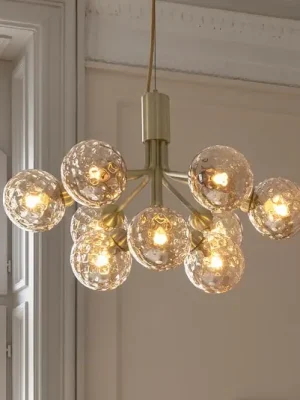 Akce Nuura lustr Apiales 9, Ø 60 cm, mosazná/zlatá barva