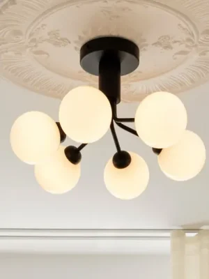 Výhodná Nabídka Stropní světlo Nuura Apiales 6, Ø 50 cm, černá/opálová