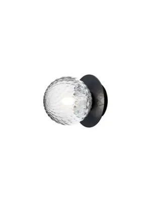 Sleva Nuura nástěnné světlo Liila 1, Ø 14 cm, IP44, černá/čirá