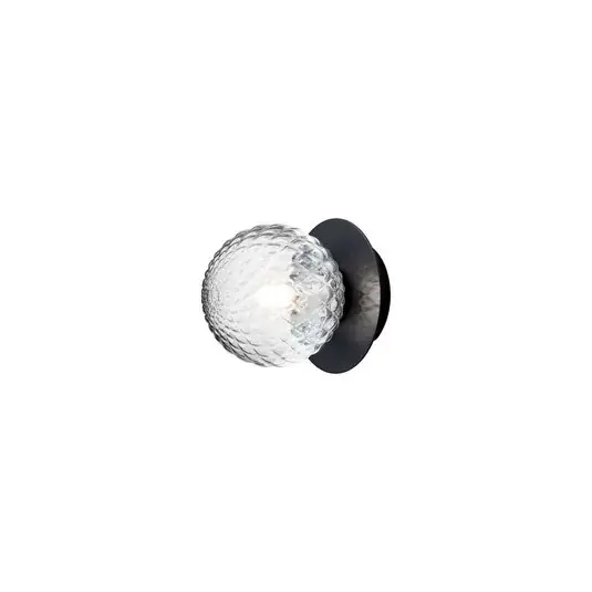 Sleva Nuura nástěnné světlo Liila 1, Ø 14 cm, IP44, černá/čirá