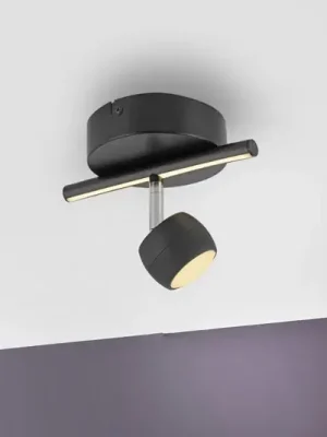 Sezónní Sleva JUST LIGHT. LED stropní bodové osvětlení Jarik, 1-žárovkové, černé, 3 000 K