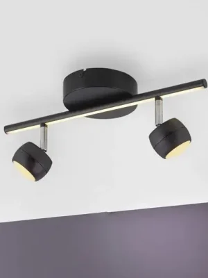 Nejlepší Cena JUST LIGHT. LED stropní bodové osvětlení Jarik, 2-fázové, černé, 3 000 K