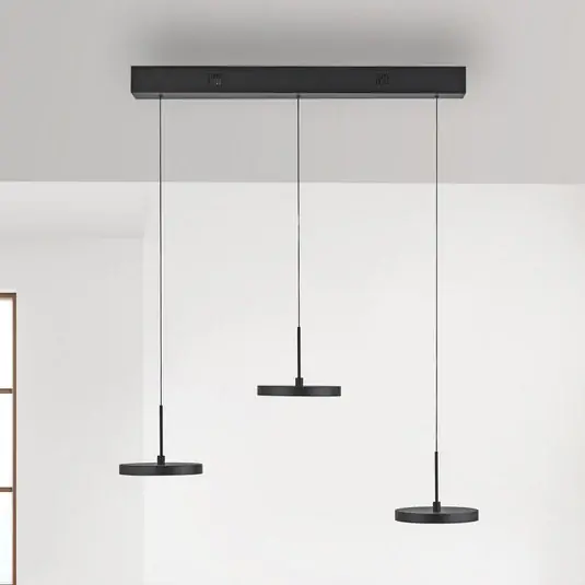 JUST LIGHT. LED závěsné světlo Plata, černé, 3-ramenné, 3 000 K Ihned K Objednání