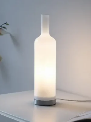 JUST LIGHT. stolní lampa Bottle, opálově bílá, sklo, E14 Omezená Nabídka