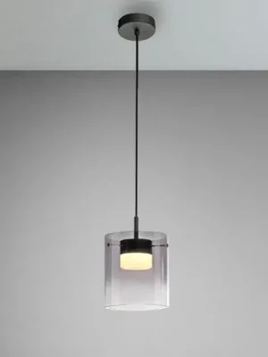 JUST LIGHT. LED závěsné světlo Elio, kouřové sklo, 1-žárovkové, černé Top Prodej