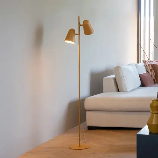 Značkový It‘s about RoMi stojací lampa Salamanca, hořčičná, 2 žárovky