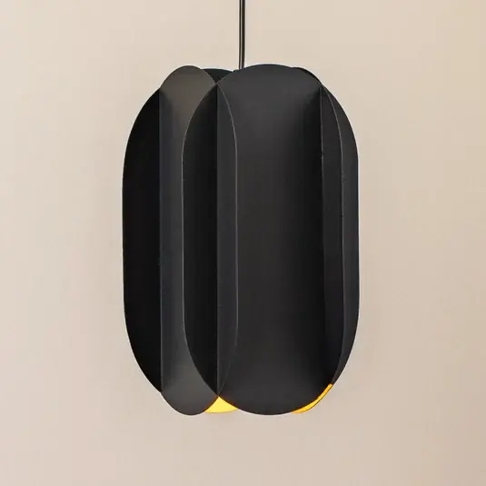 Přímo Od Výrobce Závěsné světlo Corner, černé, výška 35 cm, kov, E27