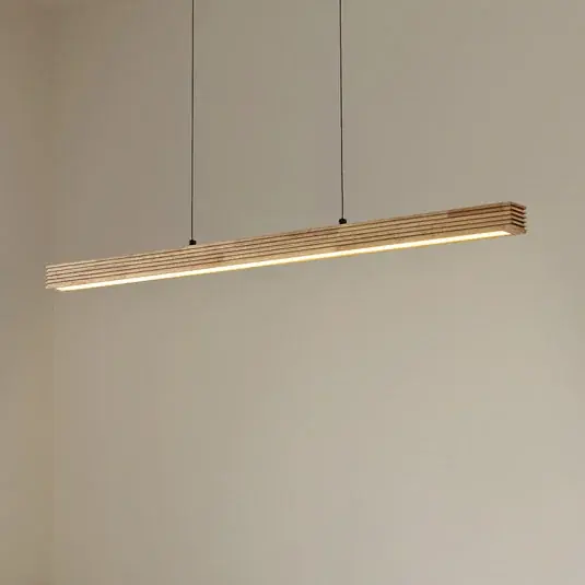 Speciální Cena Lucande LED závěsné světlo Emara, světlé dřevo, dub, CCT