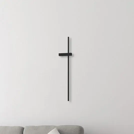 LED nástěnné světlo Vision, výška 90 cm, kov, černé, 3 000 K Oblíbený