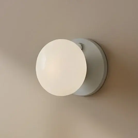 Nástěnné světlo Flo, šedé, Ø 19 cm, sklo Top Prodej