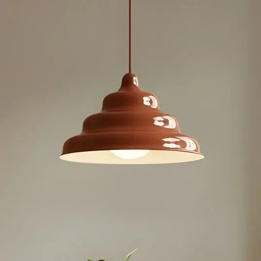 Závěsné světlo Fala, červené, Ø 23 cm, sklo Víkendová Akce