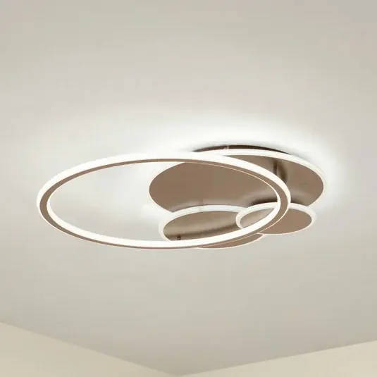 Super Cena Lucande LED stropní svítidlo Circulo, kávově hnědé, CCT, stmívatelné
