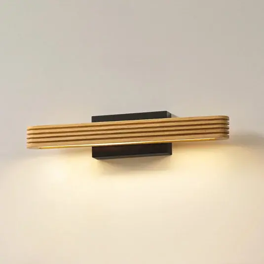 Horká Nabídka Lucande LED nástěnné světlo Lieske, 40 cm, dřevo, černé