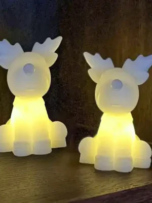 LED dekorativní figurka Naja, bílá, výška 9 cm, sada 2 ks, vosková baterie Víkendová Akce