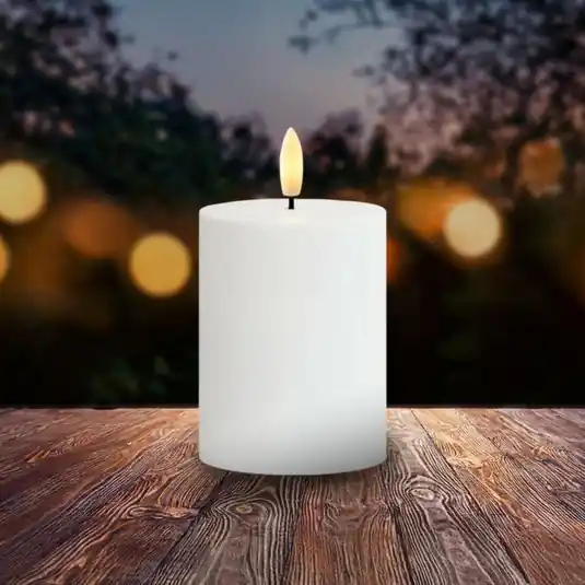 LED svíčka Sille, solární napájení, výška 10 cm, bílá, IP44 Nejlepší Volba
