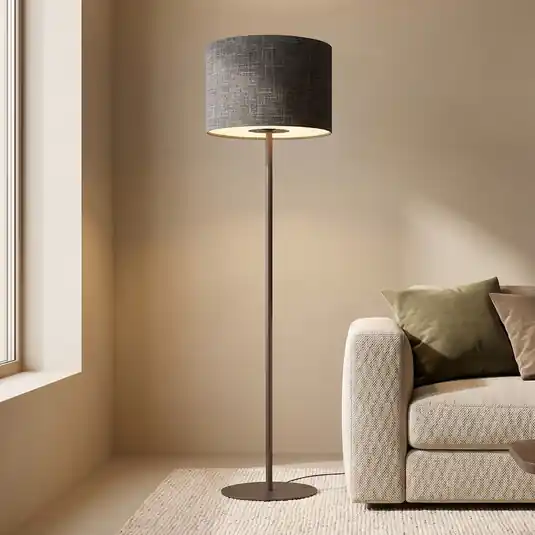 Pouze Dnes Stojací lampa Amarela, černá melírovaná, textil, E27