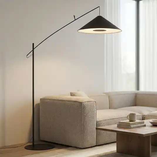 Finální Výprodej Lampy Poise, černá, ocel, textil, dosah 260 cm