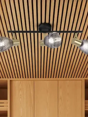 Sezónní Sleva Stropní světlo Lindita, 3 žárovky, sklo, kouřově šedé, E14