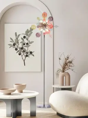 Ověřený Stojací lampa Explosion, sklo, pastelově barevná, chrom, G9