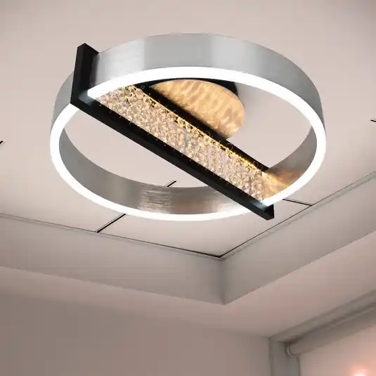 LED stropní svítidlo Yvaris, stříbrné, CCT, dálkové ovládání Sezónní Sleva
