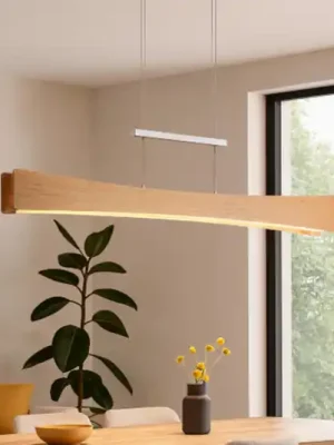 Super Cena Závěsné LED světlo Peru, dub/nikl, délka 116 cm