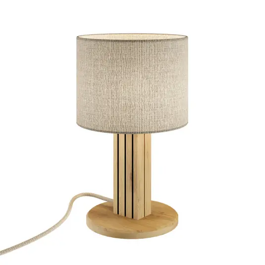 Stolní lampa Inka S, dub/černá, dřevo/látka, výška 30 cm Speciální Cena