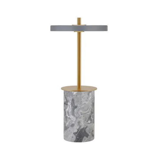 UMAGE Akumulátorová lampa Asteria MOVE MINI, mramorově šedá/mosaz IP44 Pouze Dnes