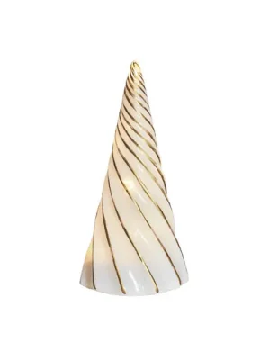 LED dekorativní figurka Vilma, bílá/zlatá, výška 19 cm, sklo, baterie Must-Have
