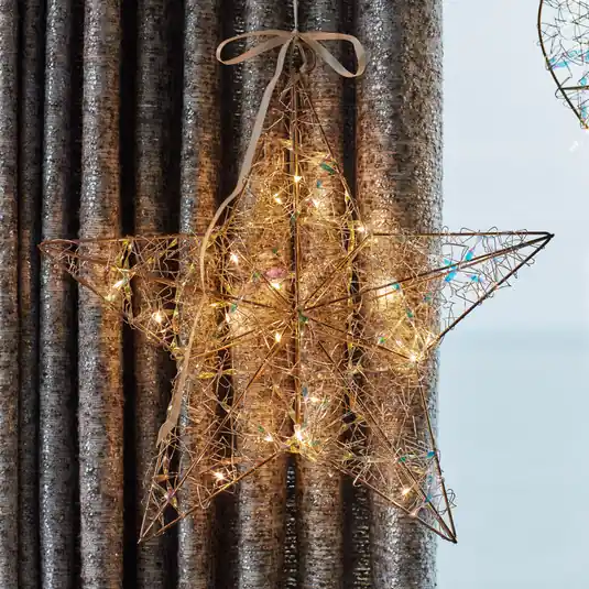 LED dekorace do interiéru Lily Star, zlatá, 40 x 40 cm, baterie Nejlepší Volba