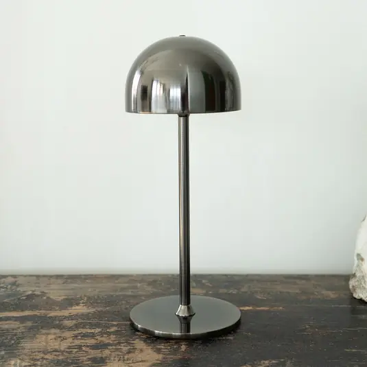 Cenově Výhodný LED stolní lampa na baterie Tim, niklová barva, výška 30 cm, IP54