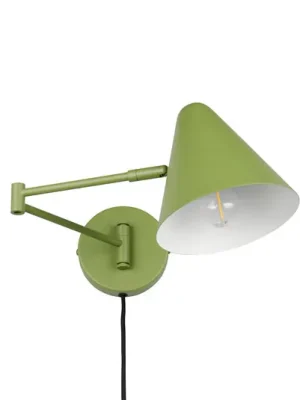 Nejprodávanější Nástěnné světlo Cosima, zelené, výška 54 cm, kov
