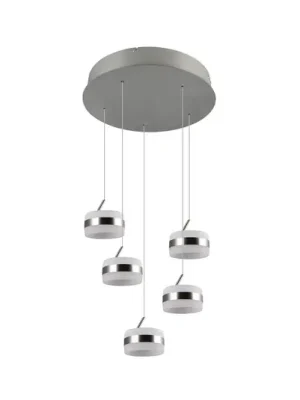 Horká Nabídka Závěsné LED světlo Dios, niklová barva, Ø 45 cm, CCT, 5 ramen
