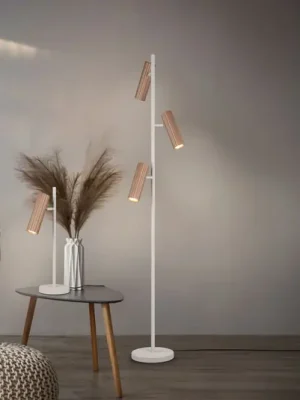 Ověřený Stojací lampa Soka, hnědá/šedá, výška 150 cm, kov, 3 ramena.