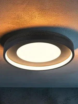 Cenová Bomba LED stropní svítidlo Solea, matná černá, Ø 40 cm, plast
