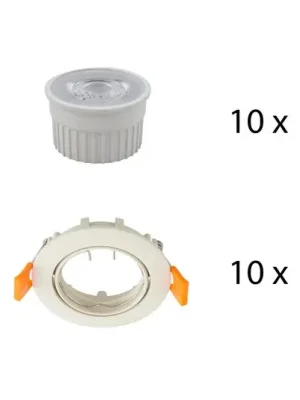 Prios vestavný stropní spot Fibur s LED modulem, béžový, sada 10 ks Nízká Cena